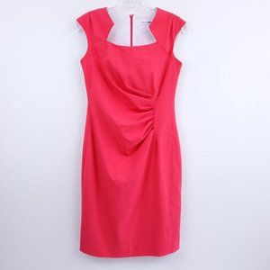 Scoop Neck Gathered Ruching Cap Sleeve Dress 4P